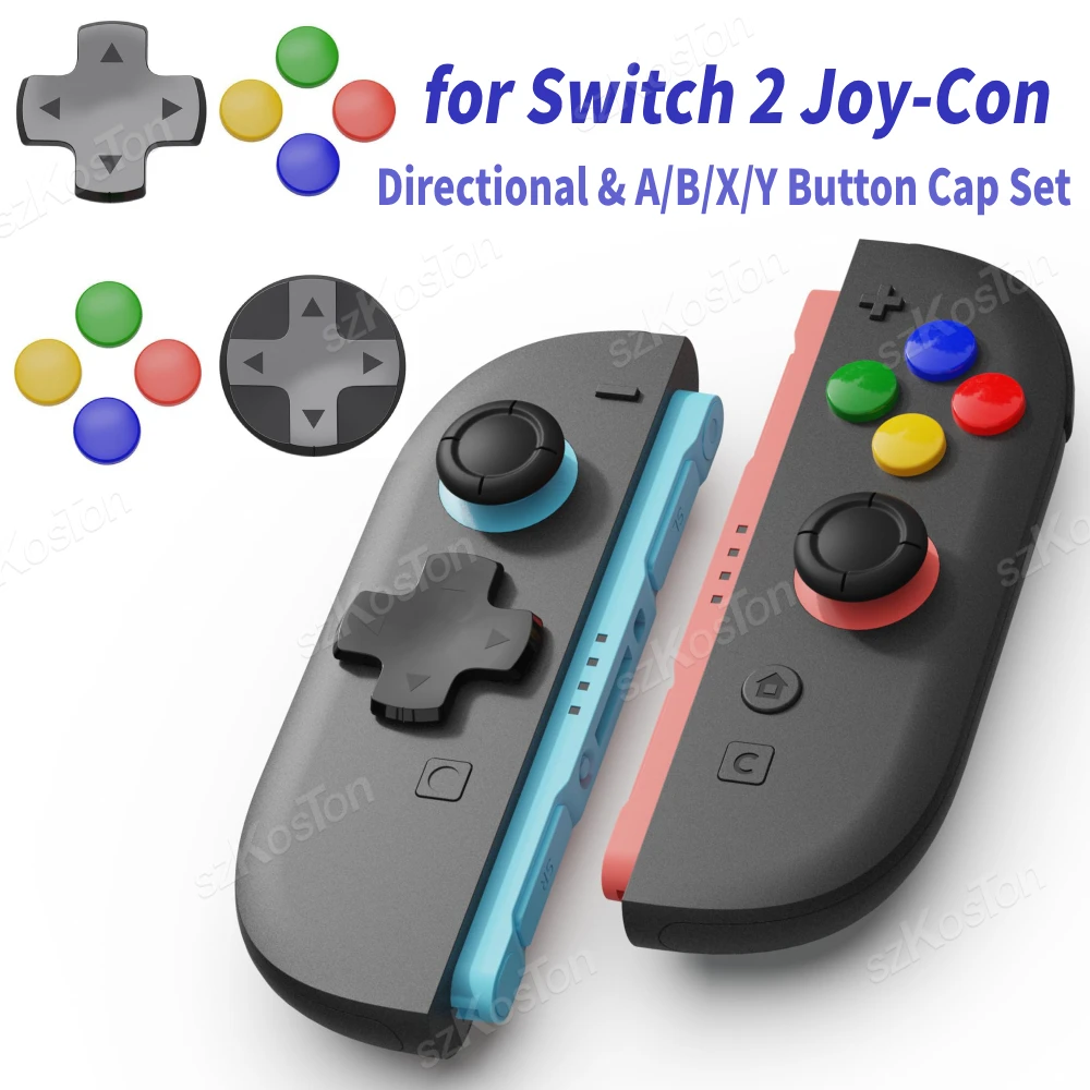Juego de tapas de botón D-Pad para controlador Joy-Con Switch 2, cubierta de botón direccional y A/B/X/Y para accesorios de consola de juegos Switch2
