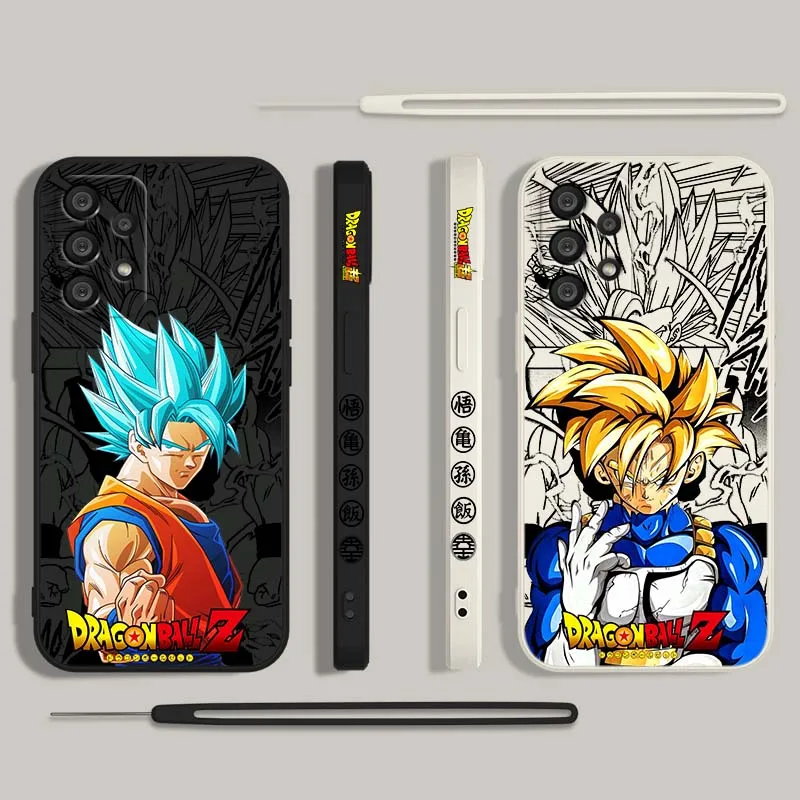 Funda artística d-dragon Balls Saiyan para Samsung Galaxy A71 A55 A54 A53 A51 A50 A40 A15 A14 A06 5G, funda de teléfono con cuerda izquierda líquida - imagen 2