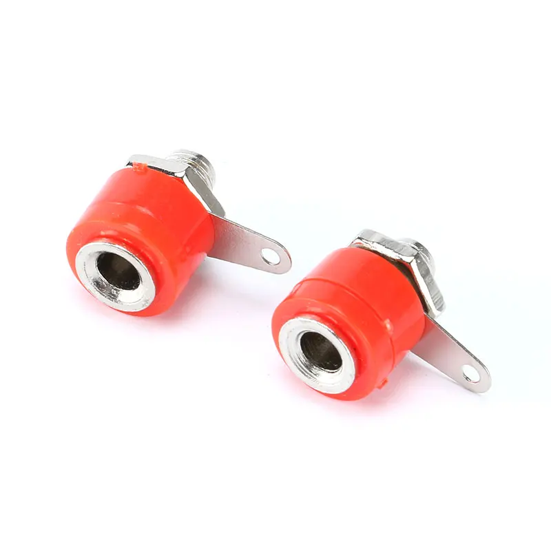 10 unids/lote 4mm conector Banana hembra 4mm poste de encuadernación Banana para conector de Terminal de conector Banana negro rojo adaptador DIY - imagen 4