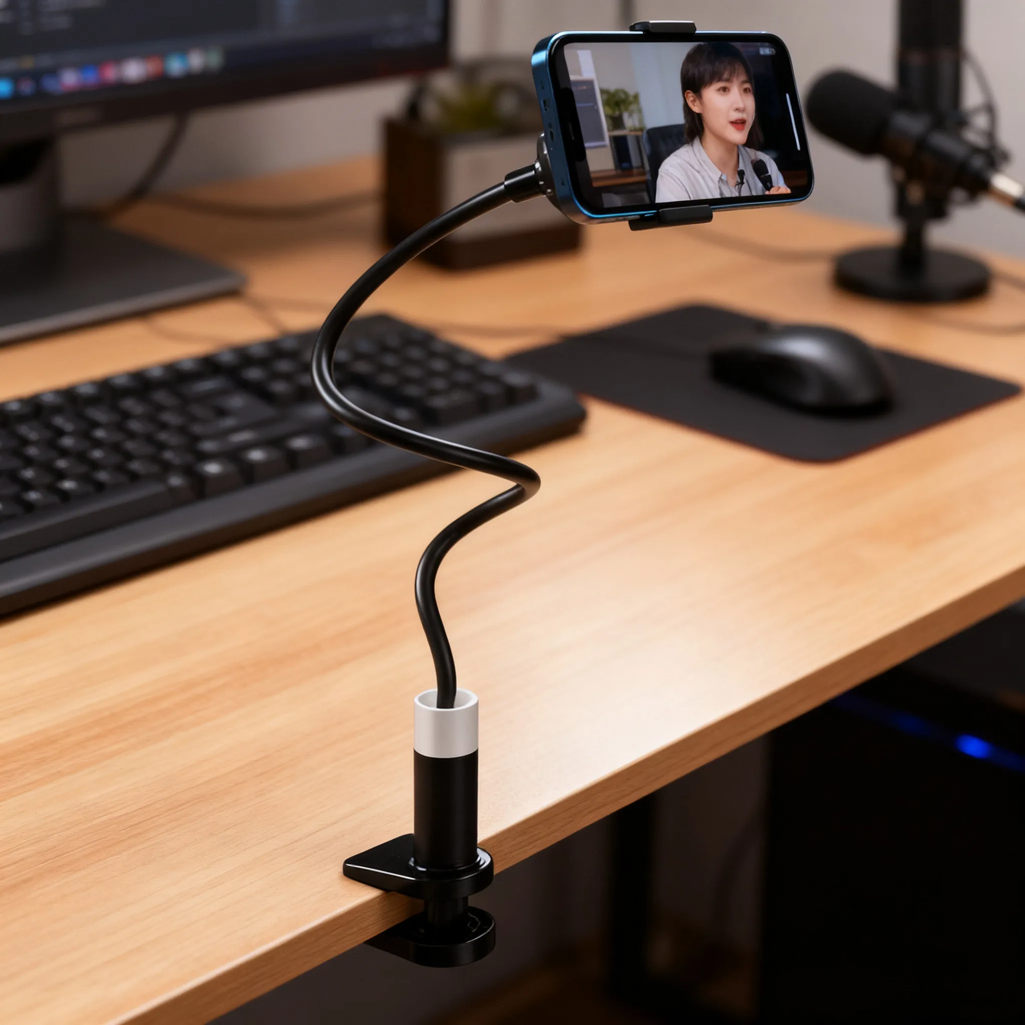 Soporte magnético ajustable para teléfono con cuello de cisne para escritorio, soporte de brazo largo Flexible para iPhone 17 16 15 14 Series Mag Safe Case