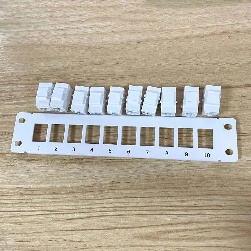 R53C 10 puertos Cat5e WallMount Panel parche 10G Soporte 1U Panel parche red UTP 19 en - imagen 2