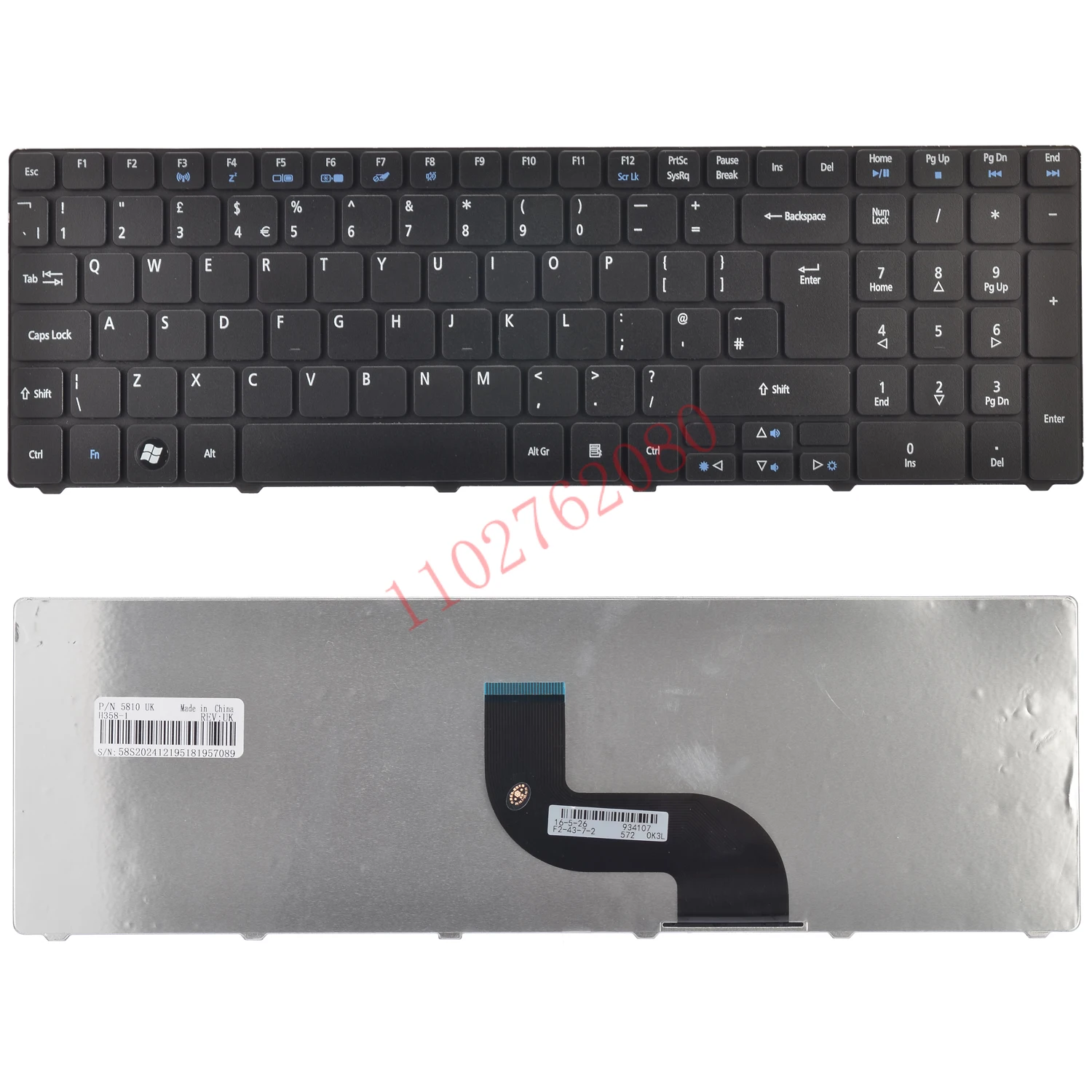 Teclado para portátil del Reino Unido para la serie ACER 5810T 5820T 5750G 5742 5536TG 7741ZG/G