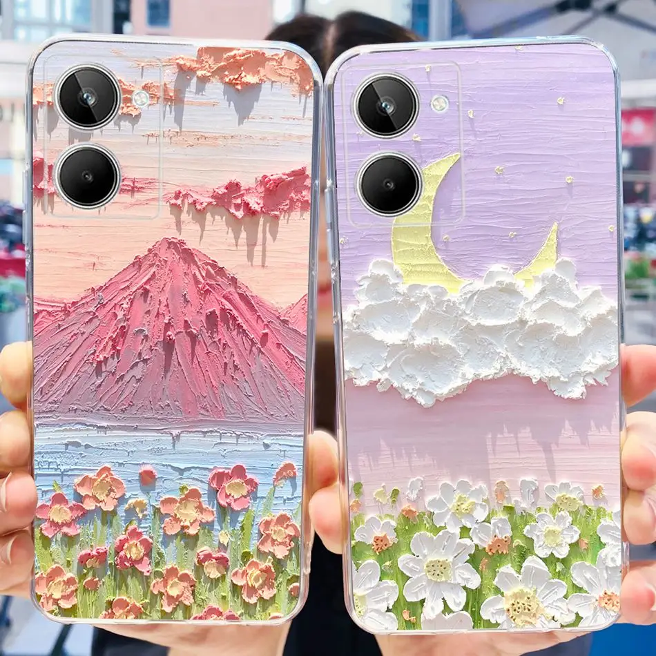 Funda con dibujo de gato y flores para Realme 10 / Realme 10 Pro / Realme 10 Pro + funda de TPU de silicona suave para Realme10 4G 10Pro Plus - imagen 3