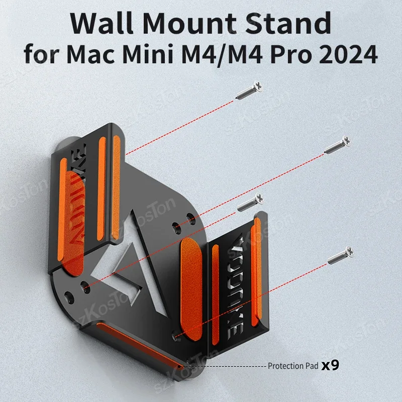 Para Mac Mini M4 computadora de escritorio debajo del soporte de escritorio soporte de montaje de Metal detrás del Monitor VESA para Mac Mini M4 Pro accesorios de PC - imagen 4