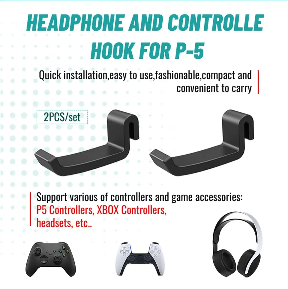 GAMINJA P512, soporte para auriculares, soporte para juegos de pared para consola PS5, accesorios para juegos - imagen 4