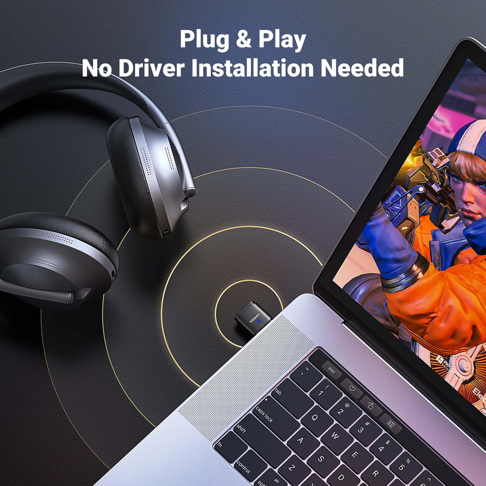 UGREEN Adaptador Bluetooth 5.3 aptX para PS5 Switch Auriculares