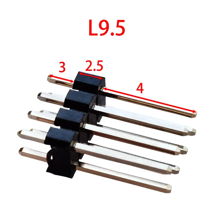 5 uds 2,54mm cabezal de doble Pin 2x40P recto doble fila altura de plástico única 2,5 A = 3mm Rohs chapado en oro L13-15-17-19-21-25-30mm - imagen 4