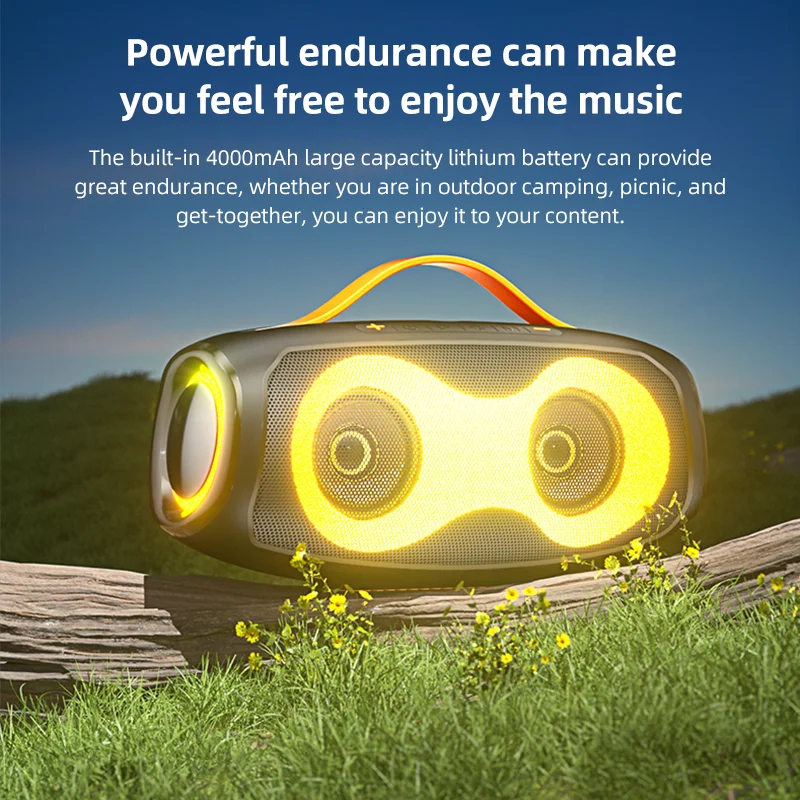 EBS-611 Altavoz potente Bluetooth 5,3 de 40W, Boombox de música estéreo inalámbrico portátil resistente al agua con luz RGB dinámica - imagen 3