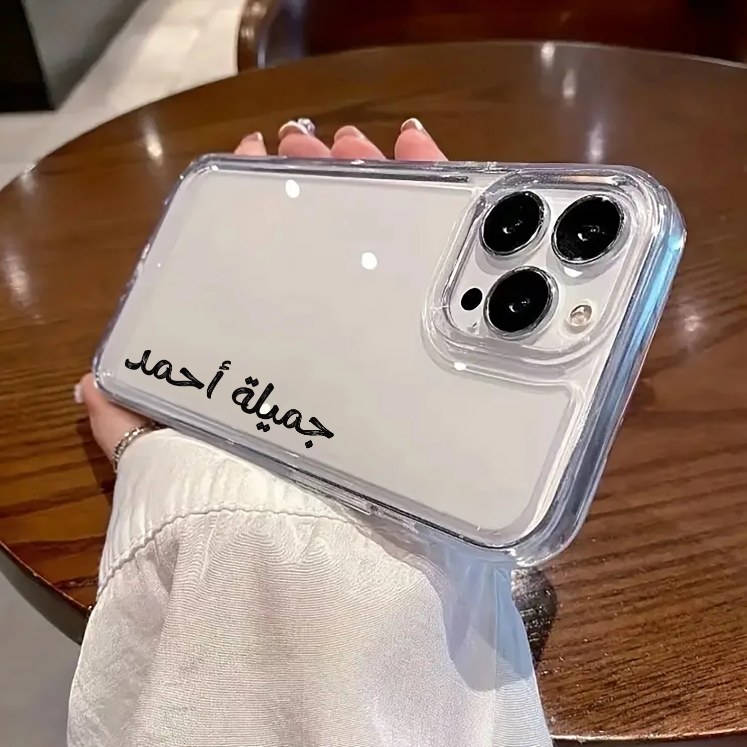 Funda de teléfono personalizada con nombre árabe, Compatible con iPhone17 16 15 14 13 12 11 ProMax Plus, funda de TPU suave transparente de lujo - imagen 3