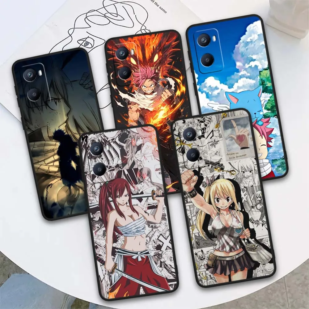 Fairy Tail Anime para OPPO Reno 12 11 F 10 8 7 6 5 4 Z T Lite Plus Pro 4G 5G funda de teléfono negra
