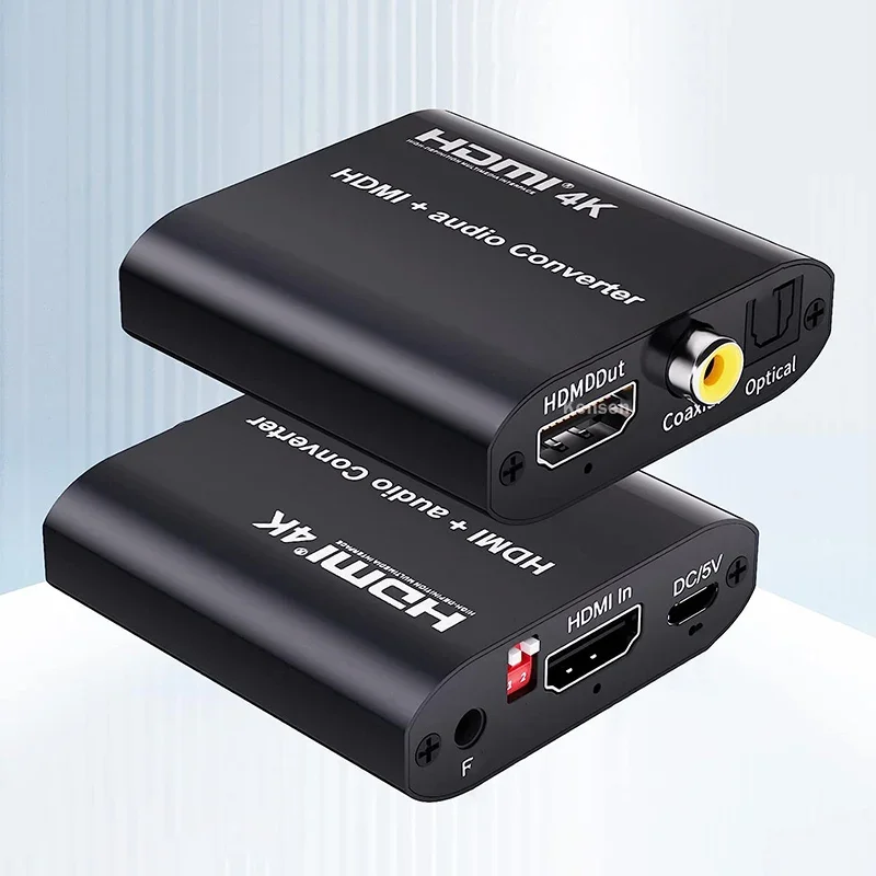 Divisor Extractor de Audio HDMI 4K con salida de Audio Coaxial Toslink 4K 30Hz HDMI a Toslink SPDIF Adaptador convertidor de Audio Coaxial