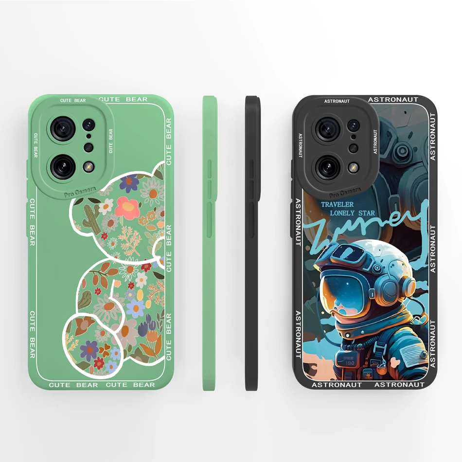 Funda de silicona líquida para Oppo Find X5 Pro Lite, Funda de estilo artístico para Oppo Find X 5 X5Pro X5Lite, Funda trasera suave para teléfono - imagen 2