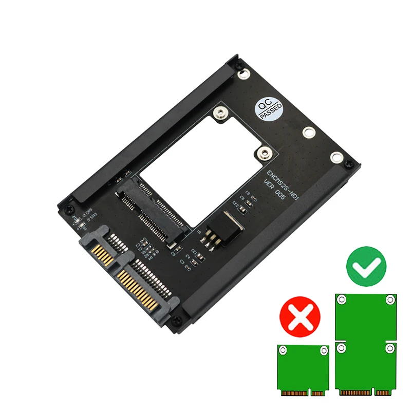 Tarjeta adaptadora mSATA SSD a 2,5 "SATA 3,0 III, placa elevadora con soporte de marco, compatible con tamaño completo mSATA SSD 6Gps para computadora de escritorio - imagen 3