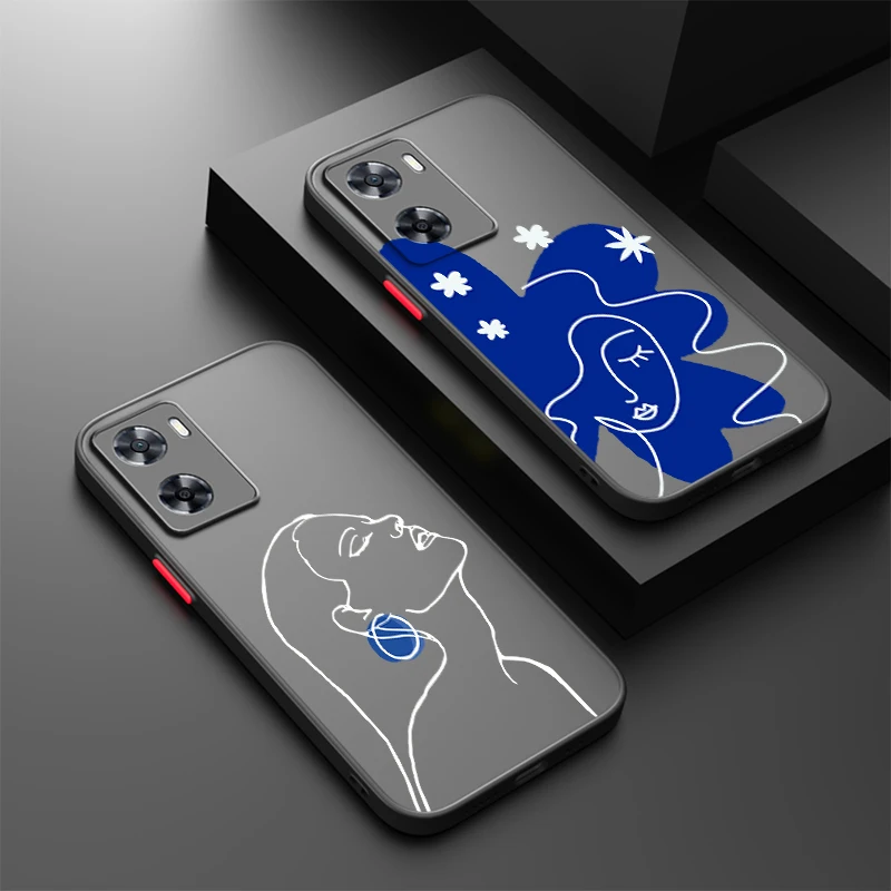 Funda translúcida autoesmerilada para OPPO X5, X3, A54S, A5, A94, A16, A53S, A57, A74, A72, A96, A98, A78, 5G - imagen 2