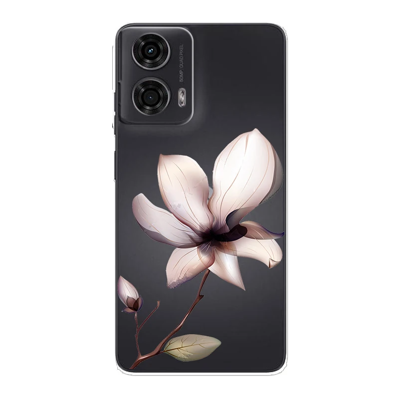 Para Moto G24 E14 G04 4G funda flor transparente TPU suave silicona transparente funda trasera para Moto G04 4G cubierta para en Moto E14 Coque - imagen 4