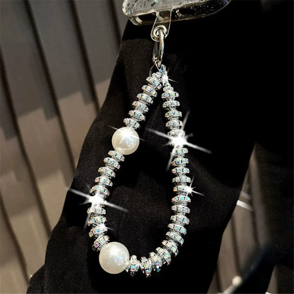 Cordón para teléfono móvil de gama alta con cadena corta con cuentas de moda de lujo de diamante adecuado para iPhone para Samsung para Xiaomi para OPPO - imagen 2
