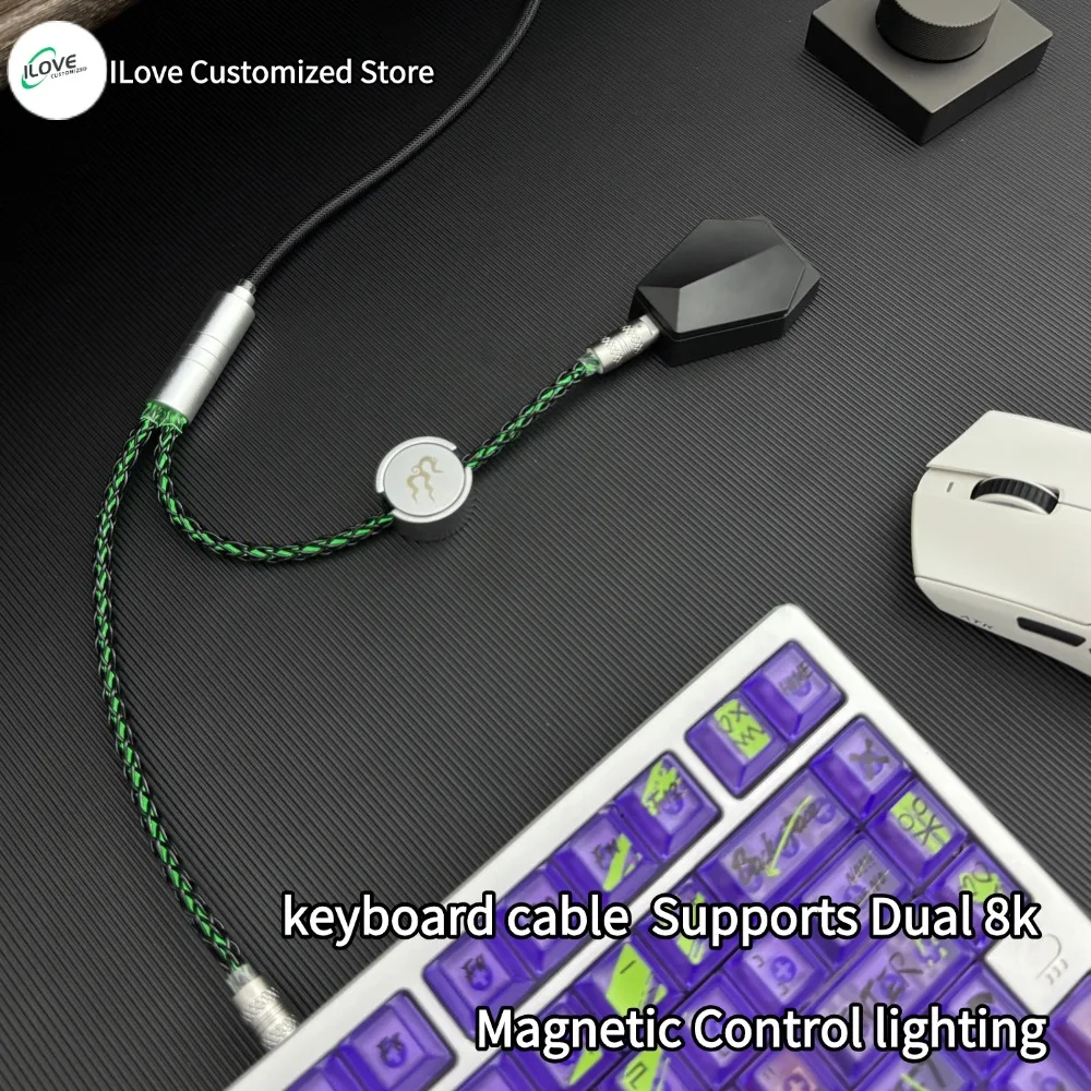 Iluminación de control magnético Admite cable de teclado de eje magnético TYPE-C dual 8k 1 a 2 cable de teclado mecánico USB - TIPO C