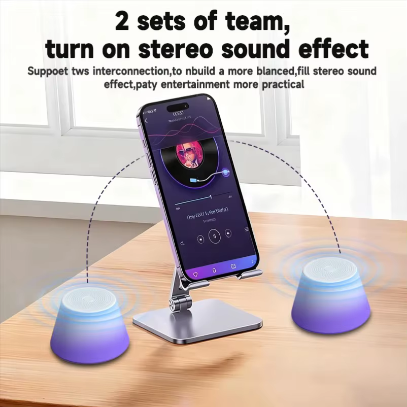 VIKEFON Mini altavoz portátil JW912 Bluetooth altavoz magnético BT5.3 pequeña caja de sonido 7 horas de reproducción soporte para teléfono - imagen 3