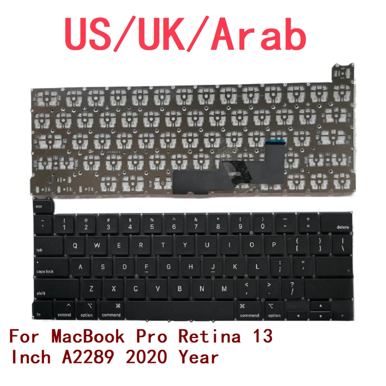 Teclado de ordenador portátil para Apple MacBook Pro Retina, 13 pulgadas, A2289, año 2020, Notebook, PC, reemplazo, nuevo, EE. UU., Reino Unido