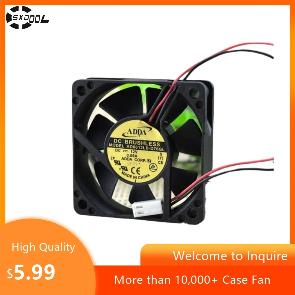 Para Adda 6015 ventilador silencioso de 6cm 12V 0.09A AD0612LB-D70GL para flujo de aire en sistemas de refrigeración para discos duros electrónica de pequeña escala - imagen 2
