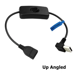 Cable USB 90° Macho-Hembra con LED Interruptor para Raspberry Pi