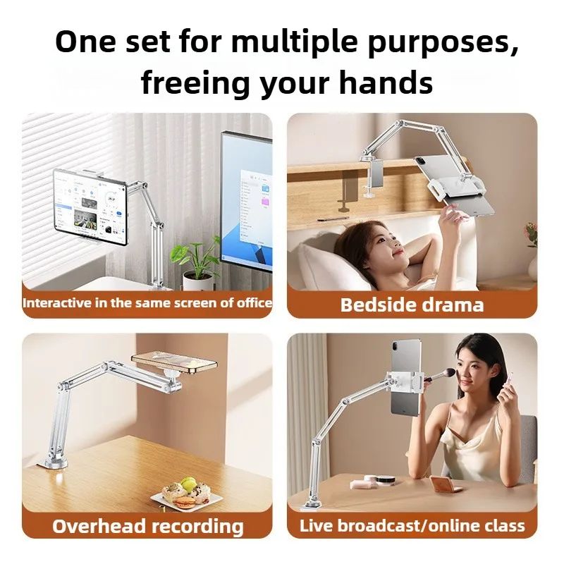 Soporte magnético para tableta para escritorio, soporte ajustable para tableta con soporte de abrazadera, 360 ° Soporte para tableta de aluminio con rotación compatible - imagen 5