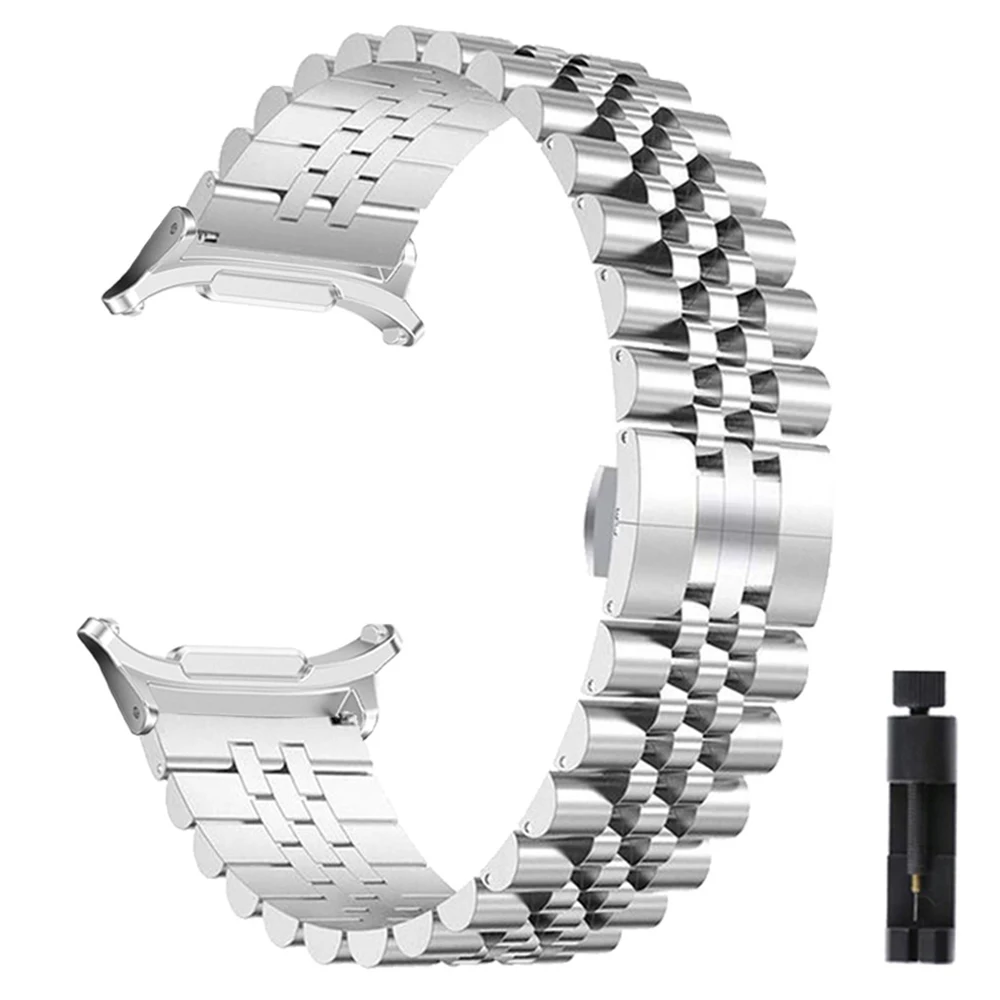 Correa de Metal de lujo para Samsung Galaxy Watch 7 Ultra 47mm pulsera sin huecos para galaxy watch ultra hombres/mujeres banda de acero inoxidable