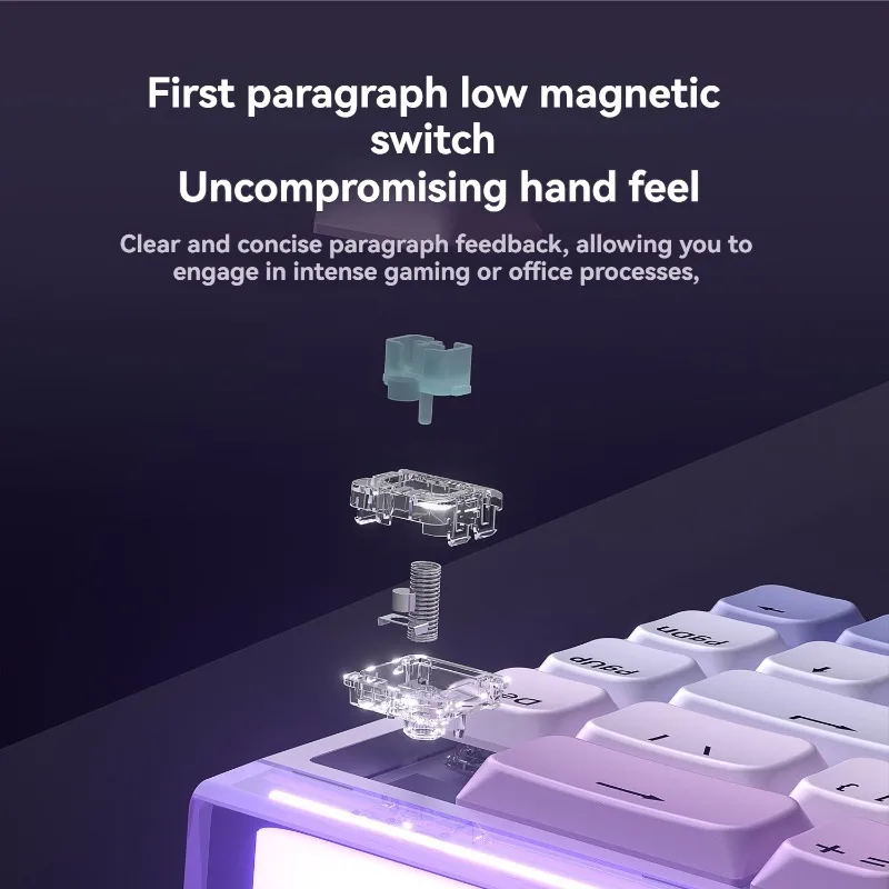 AULA Hero68 Mini teclado con interruptor magnético personalizado con cable RGB 8KHz tasa de retorno teclado mecánico ergonómico para juegos de perfil bajo - imagen 3
