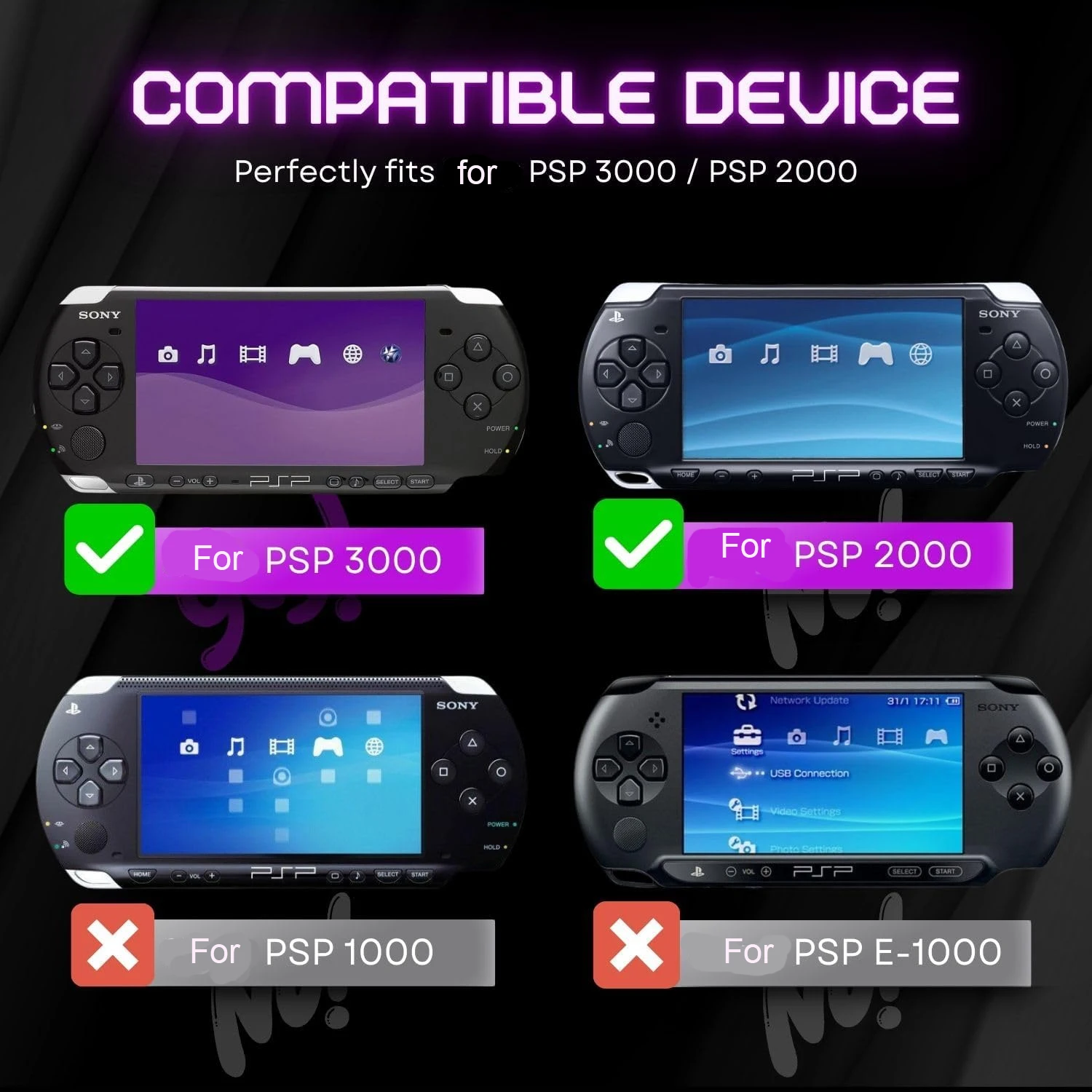 Estuche rígido transparente para PC para PSP Series y PSV 1000, funda protectora para consola portátil, accesorios para Sony PSP 2000 - imagen 2