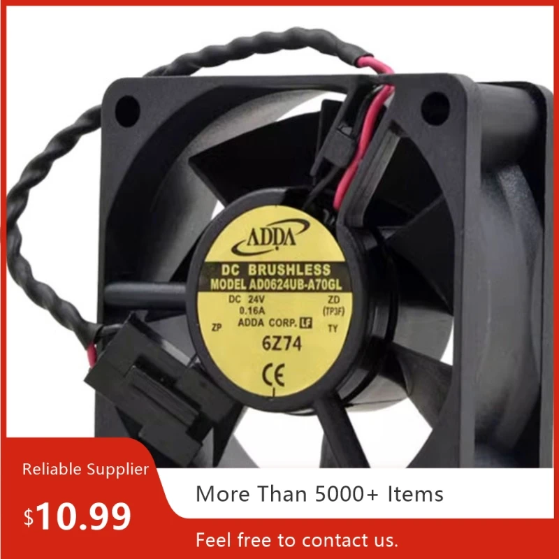 Para ADDA AD0624UB-A70GL 60x60x25mm 24V DC 0.16A ventilador de refrigeración Industrial con doble rodamiento de bolas para VFD