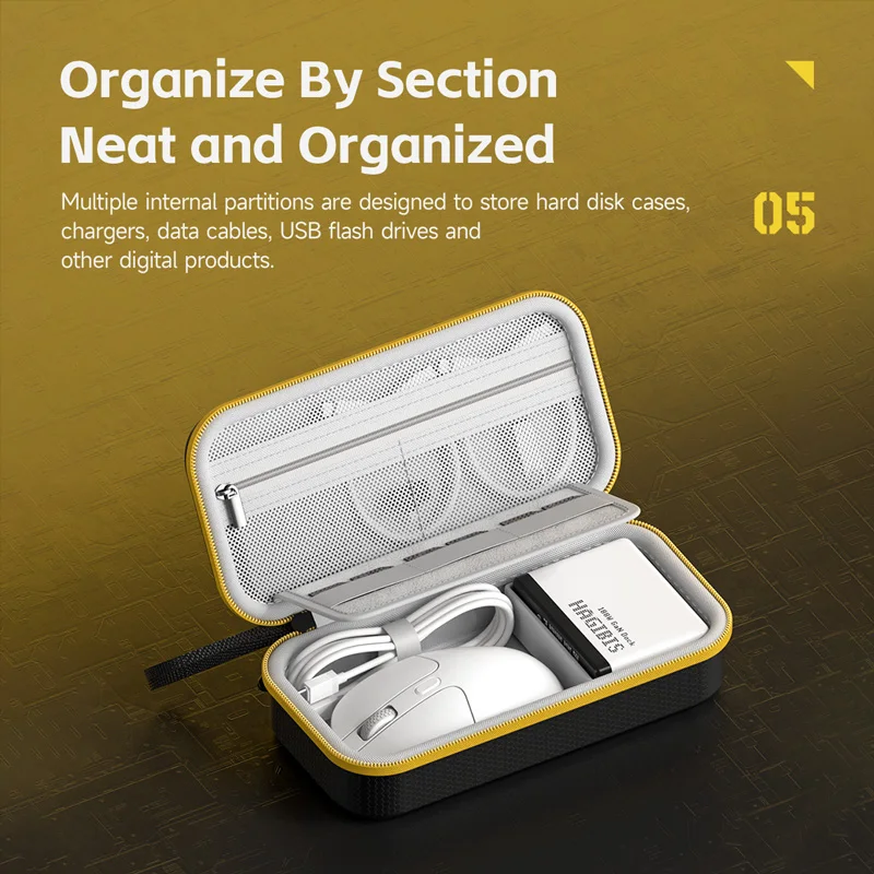 Hagibis-organizador electrónico, bolsa de Estuche De Viaje, carcasa dura de EVA, bolsa de transporte portátil de PU para accesorios de Cables de cargador de ratón - imagen 2