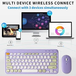Combo Teclado y Ratón Bluetooth Dual para Windows, iOS y Android