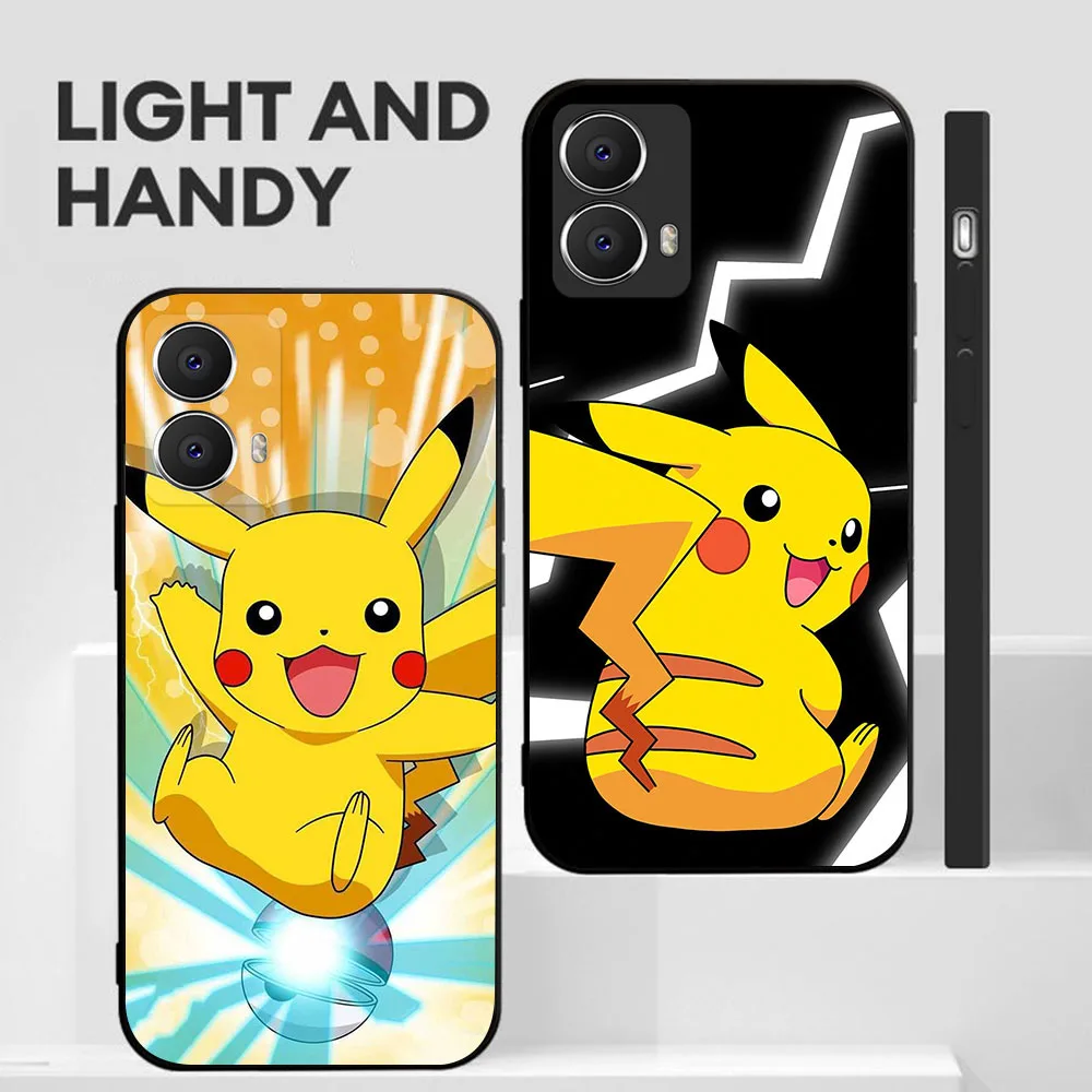 BD-50 Piakchu funda negra para Moto G24 G34 G14 G05 E14 G45 G04s E15 G35 G04 - imagen 3