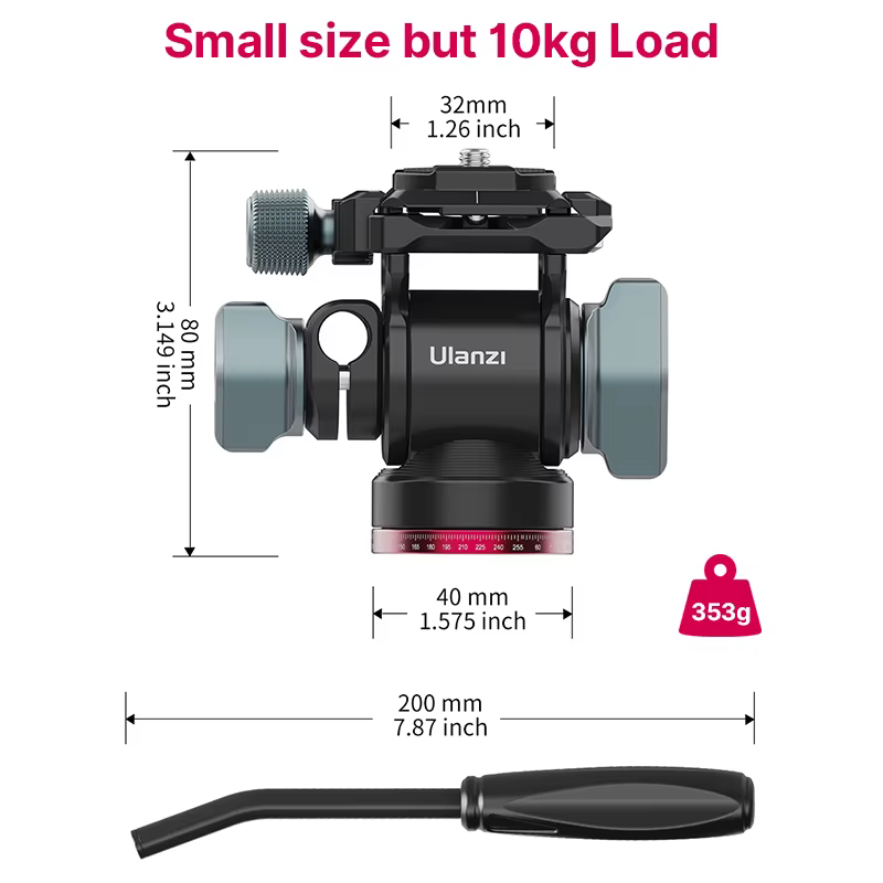 Ulanzi U-190 Cabezal Panorámico Fluido para Trípode DSLR SLR - imagen 5