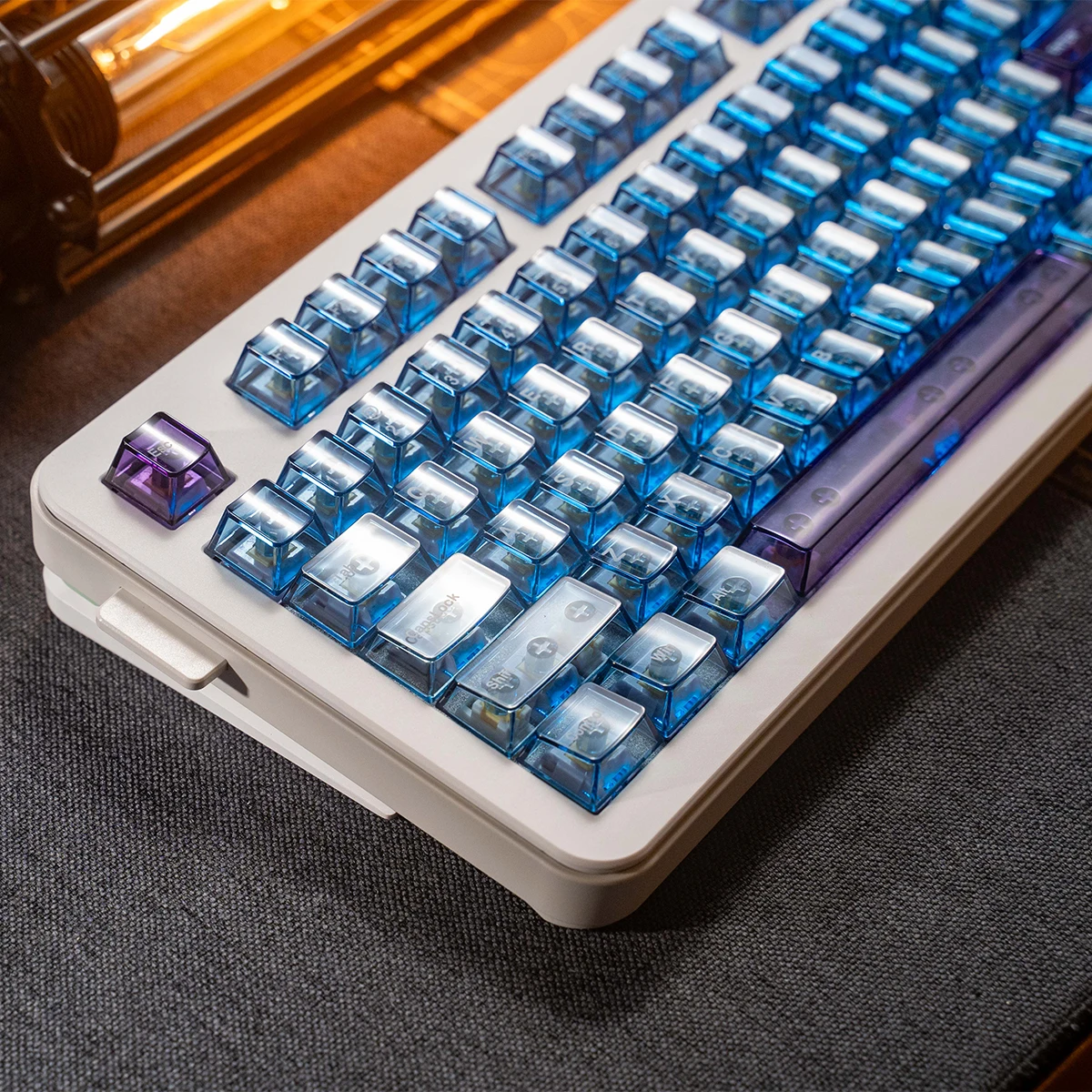 Teclas transparentes con gradiente azul, 156 teclas, perfil de cereza, almohadilla UV, teclas transparentes con interruptores Mx, Teclado mecánico - imagen 5