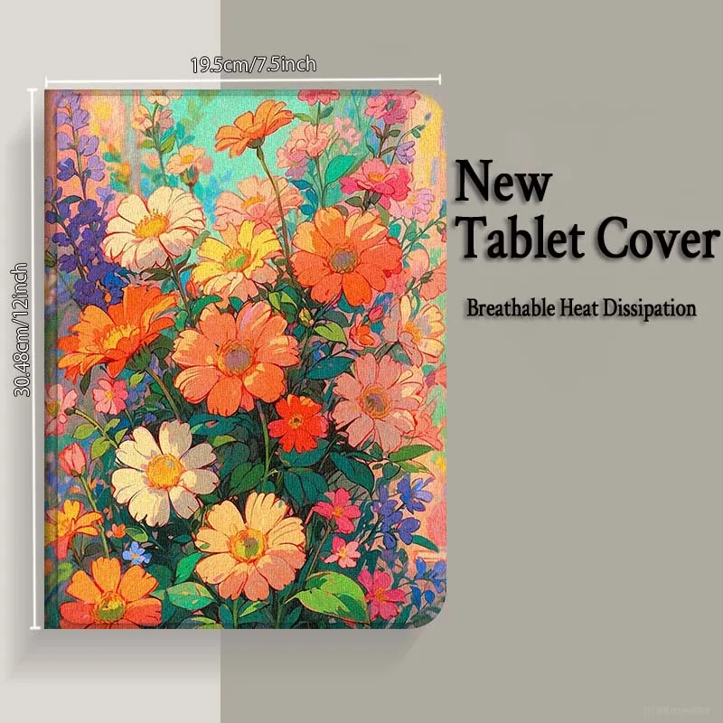 Pintura al óleo Color flor para Xiaomi Redmi Mi Pad 4 5 6 6s 7 7s SE Pro 2 11 Plus Max 12,4 11 11,2 12,5 8,7 pulgadas funda para tableta - imagen 4