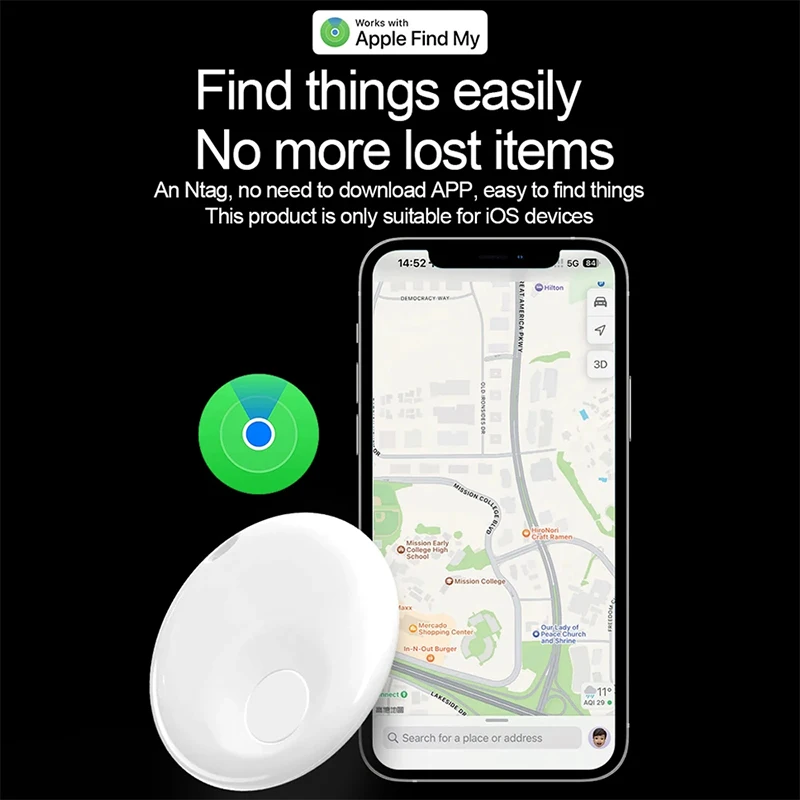 Mini dispositivo de seguimiento GPS Lost Tracker para Apple Find My Key etiqueta inteligente buscador de bolsas para niños mascota coche rastreador Bluetooth inteligente sistema Ios - imagen 4