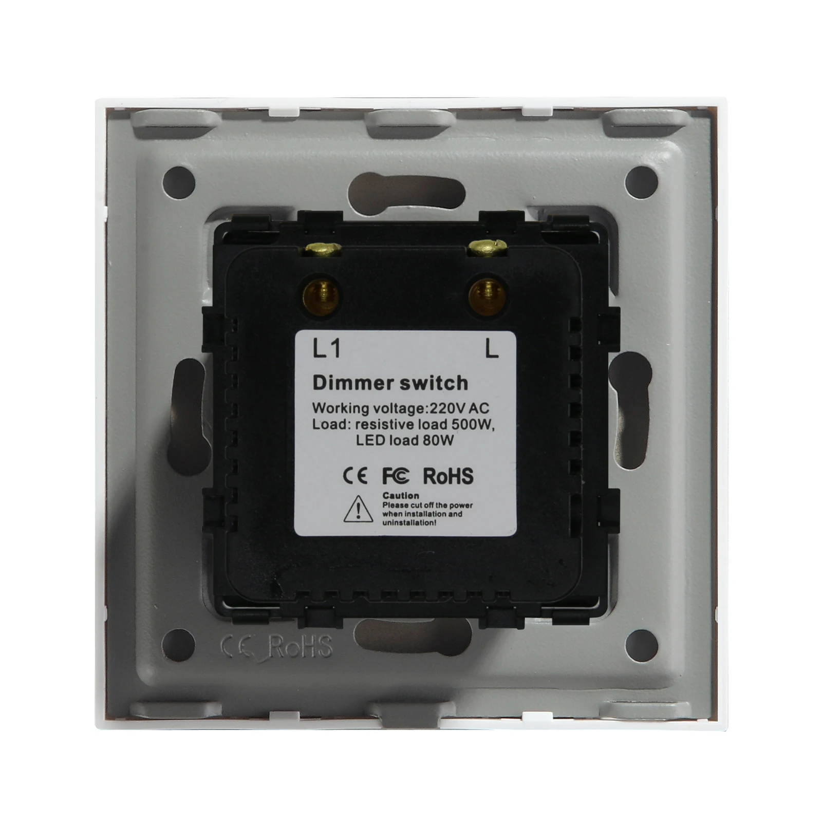 BSEED interruptor de atenuación de pared perilla giratoria mecánica interruptor de luz interruptor LED regulable panel de cristal estándar de la UE 86*86mm - imagen 5