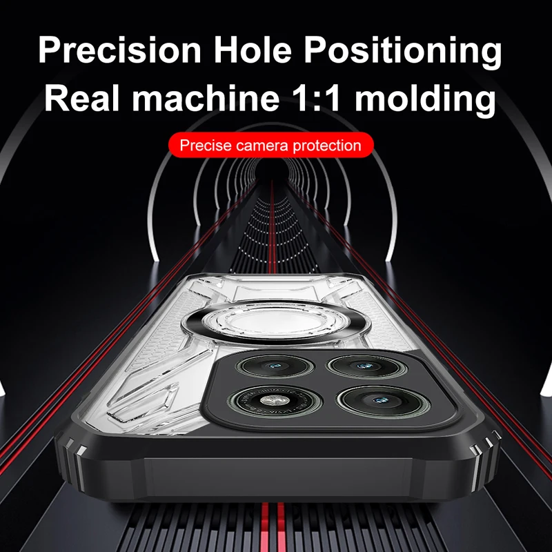 Para Motorola MOTO Edge 60 50 Pro, 60 Fusion funda magnética ELVEV antideslizante anticaída TPU duro transparente cubierta de teléfono de PC - imagen 4