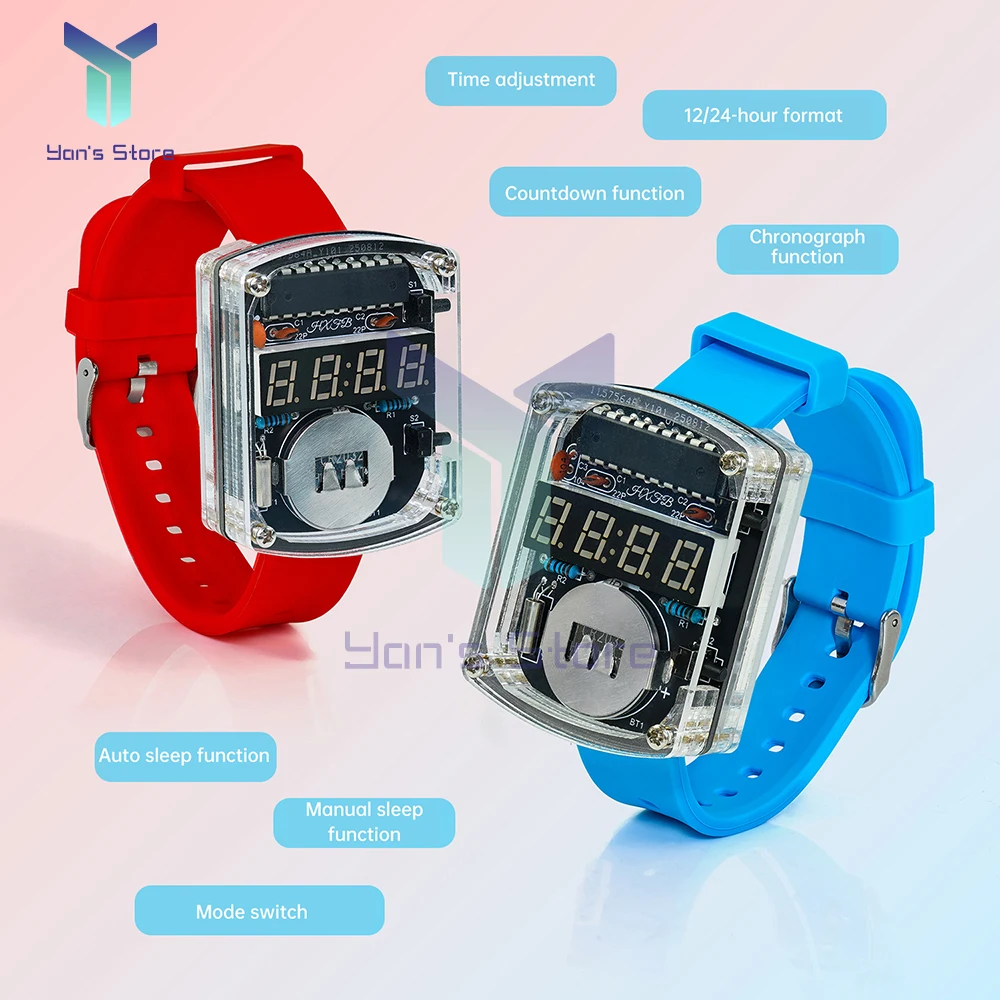Kit de reloj electrónico DIY, pantalla de tubo Digital LED, proyecto de soldadura creativo, pantalla roja, reloj de tubo Digital, Kit de bricolaje electrónico - imagen 4