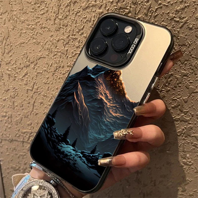 Funda de teléfono IMD electrochapada con diseño de paisaje de montaña para Xiaomi Redmi Note 14 13 12 11 10 Pro Plus 4G 5G 12S Redmi 14C 13 - imagen 5