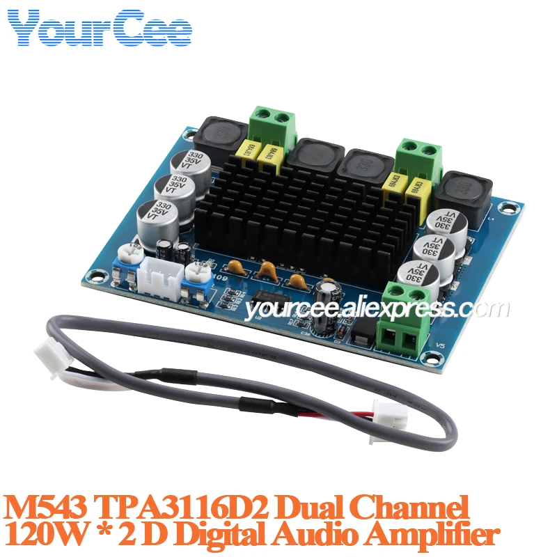 Módulo de placa amplificadora de potencia de Audio Digital TPA3116D2 Clase D XH-M562 50W + 50W estéreo M542 100W M543 120W + 120W XY-502 50W + 50W - imagen 3