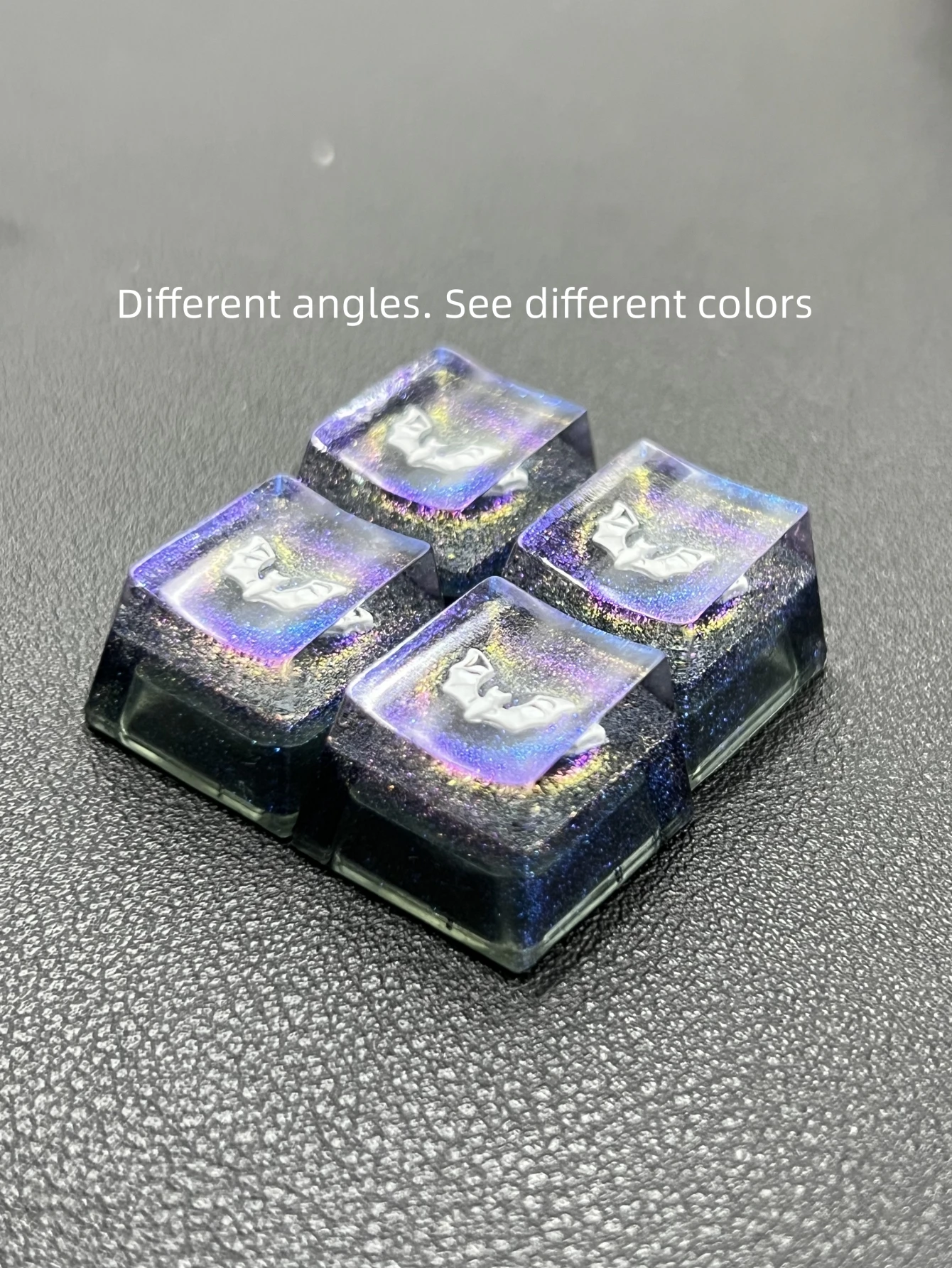 4 Uds. De teclas de murciélagos de Halloween de resina ABS translúcida antiarañazos, adecuadas para accesorios de teclado mecánico de eje transversal - imagen 4