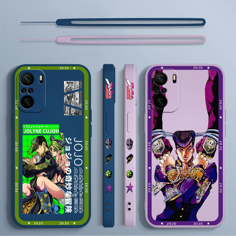 JOJO Kujo Jotaro Anime para Xiaomi Redmi Note 13 12 12Pro 11 11S 11T 10S 10 Pro Plus 5G funda de teléfono con cuerda líquida izquierda - imagen 4