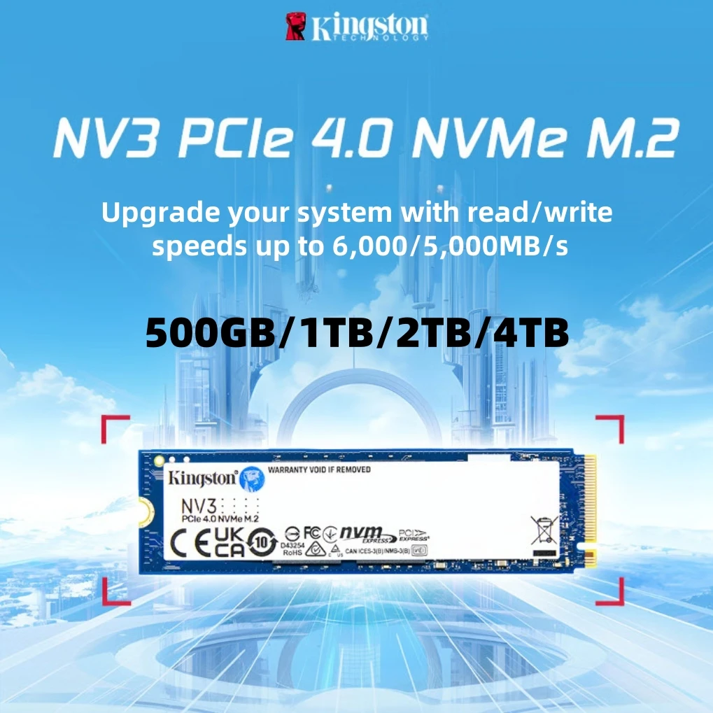 Kingston NV3 SSD 500GB 1TB 2TB NVMe PCIe Gen 4.0x4 Unidad de estado sólido M.2 2280 SSD interno para computadora portátil de escritorio-hasta 6000 MB/s - imagen 2