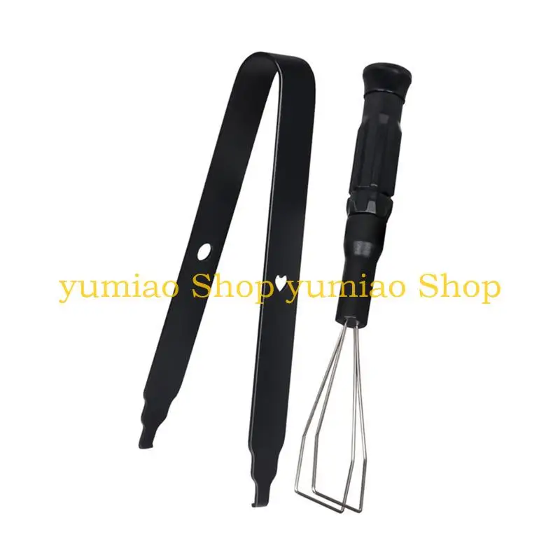 Extractor teclas 587B, herramienta extracción teclas acero inoxidable con cepillo limpieza teclado para 2 uds.