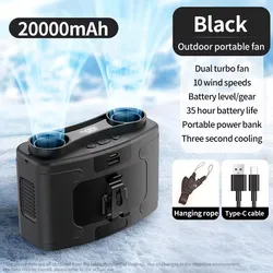 Socoolfan Ventilador Portátil de Cintura con Batería Externa
