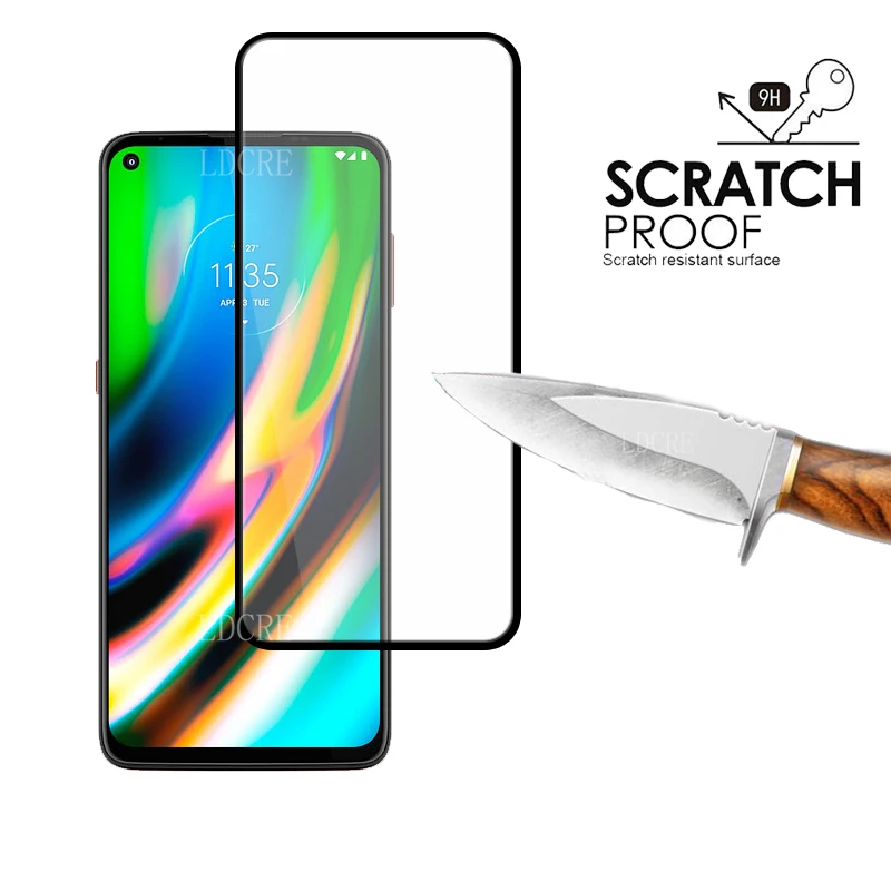 4 en 1 para Motorola Moto G9 Plus Glass para Moto G9 Plus Vidrio templado Full Glue HD Protector de pantalla para Moto G9 Plus Lens Glass - imagen 4
