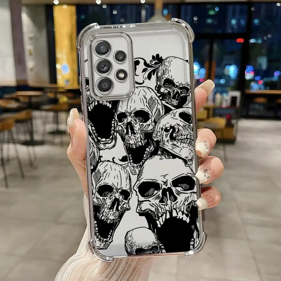 Funda suave con calavera para Samsung Galaxy A24 A16 A33 A21s A15 A26 A13 A25 A35 A36 A52 A17 - imagen 4