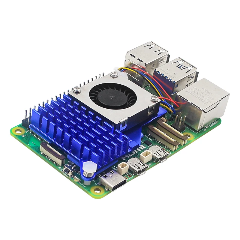 Raspberry Pi 5 disipador de calor de aluminio, ventilador ajustable de velocidad PWM, radiador de refrigeración negro, plateado y azul para RPI 5 Pi5 - imagen 5
